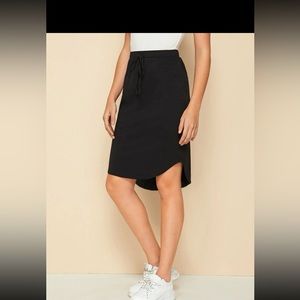 Women's Black Cotton Skirt